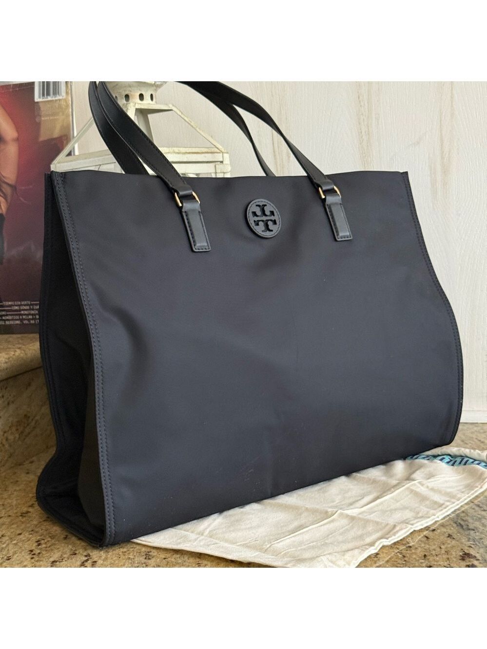 New tory burch Ella tote in black large nylon tote